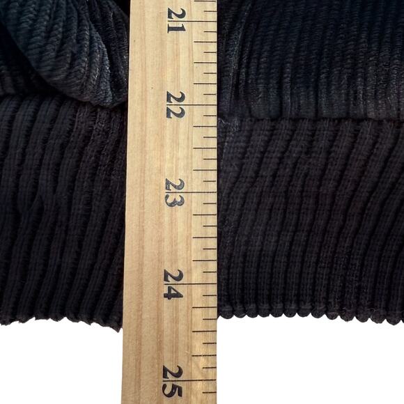 VTG 70s Westwind Corduroy Moto Jacket Mens sz M Black Sherpa Lined Indie - Picture 6 of 8